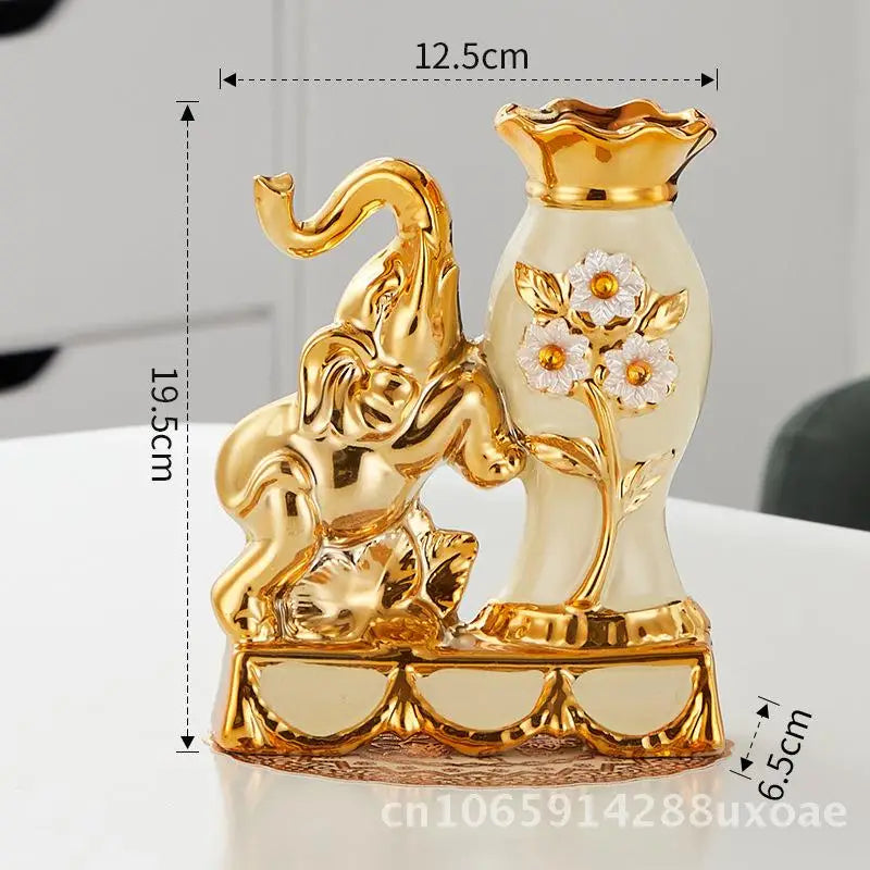 Swan pair ceramic art vase modern minimalist living room décor
