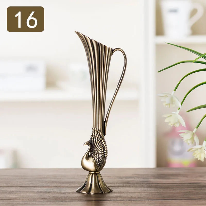 Nordic Geometric Electroplated Metal Vase Décor | Aurelia