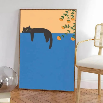 Colorful Cat Interior Canvas Wall Art