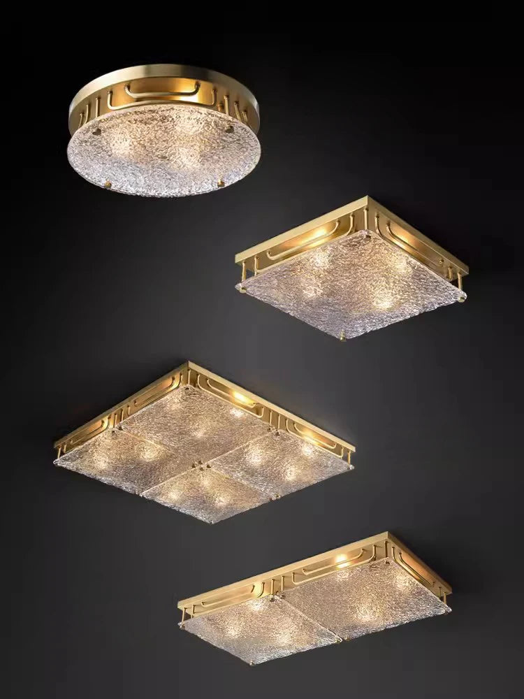 Water ripple glass chandelier at 31.5 in (80 cm) in diameter