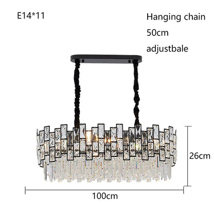 Gold round crystal chandelier at 39.4 in (100 cm) diameter