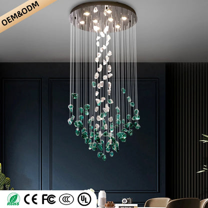 Green Stone Glass Chandelier