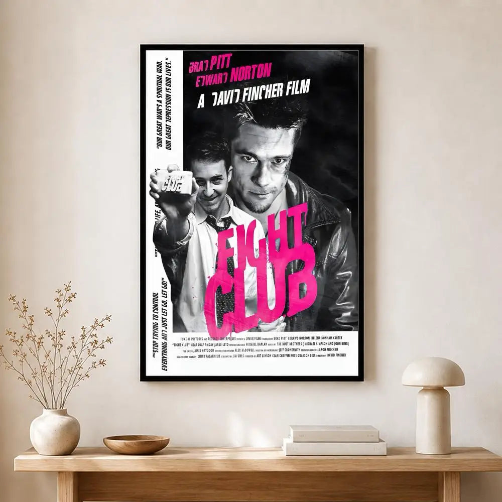 Fight Club Movie Retro Art Canvas Wall Art Poster
