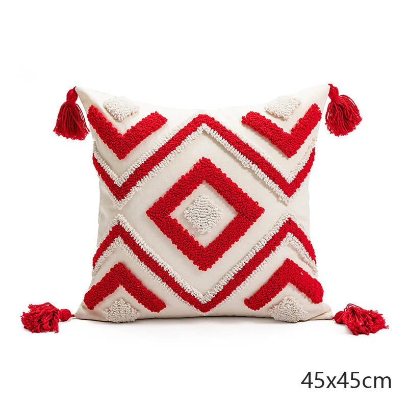 Bohemian Embroidered Tassel Pillow Cover