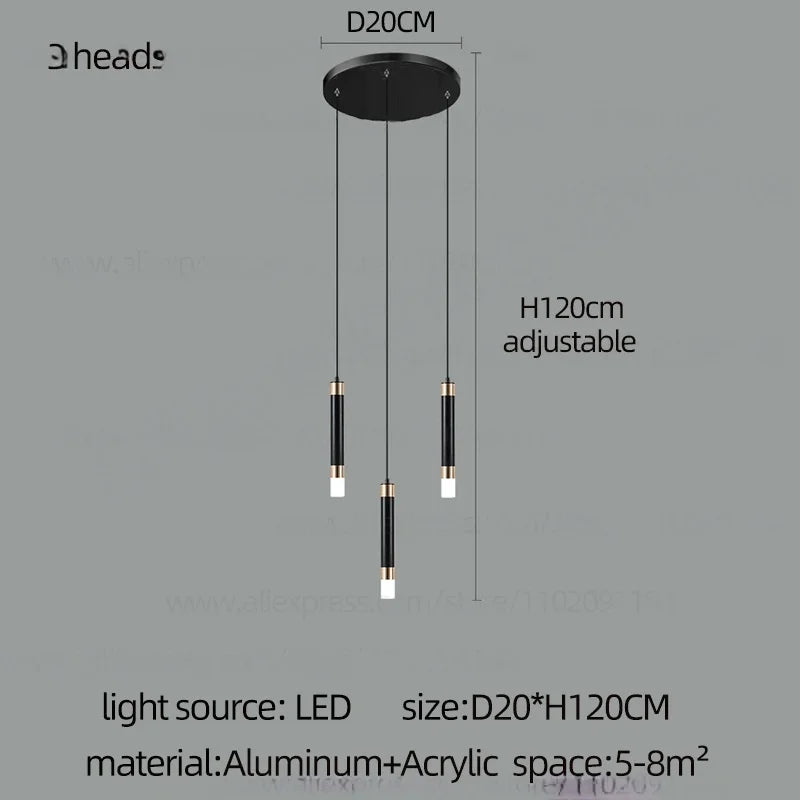 Sixty eight head acrylic rod chandelier for a three-storey stairwell void