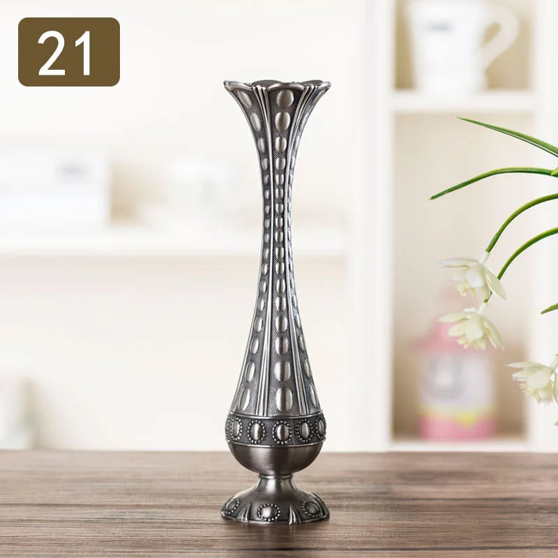 Nordic Geometric Electroplated Metal Vase Décor | Aurelia