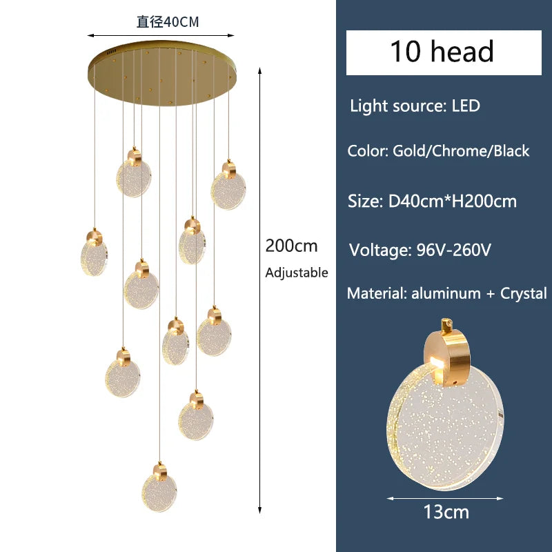 Semi flush mounted crystal chandelier on a polished steel plate
