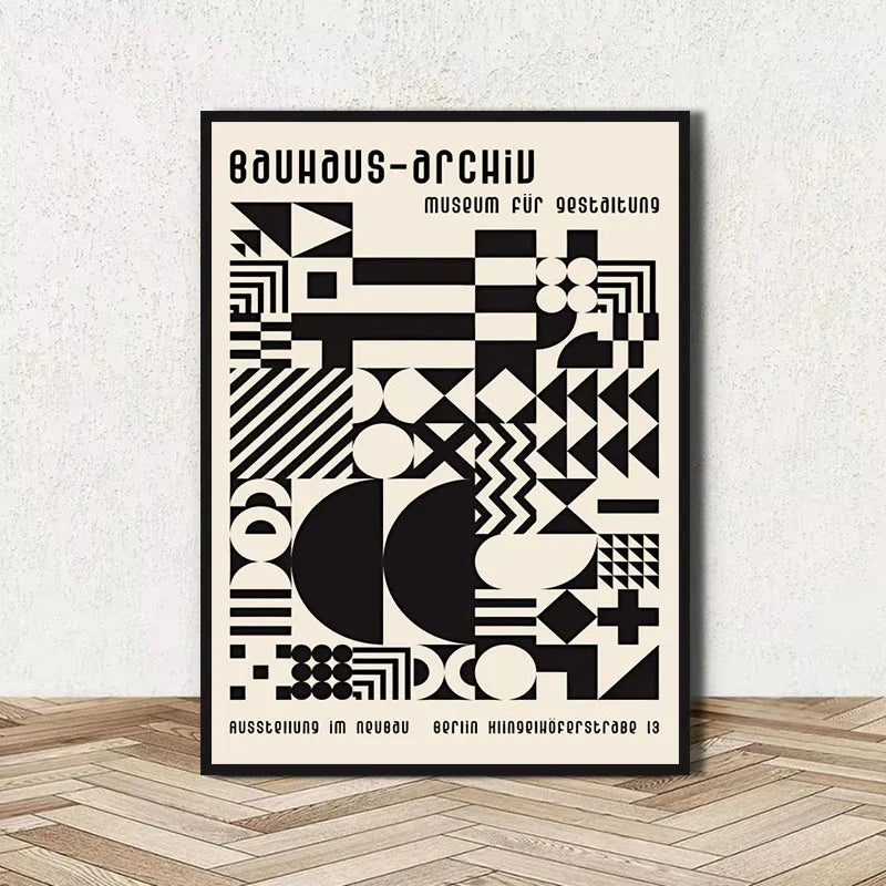 Abstract Bauhaus Geometric Line Art Canvas Wall Art