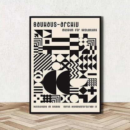 Abstract Bauhaus Geometric Line Art Canvas Wall Art