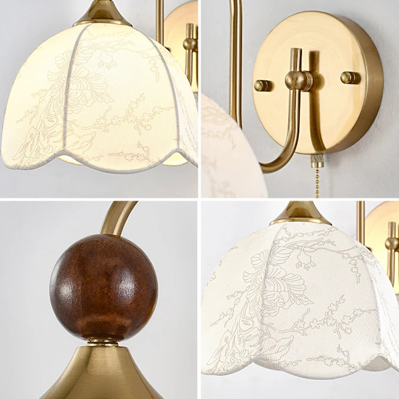 wall sconce, detail view of fixture base and arm