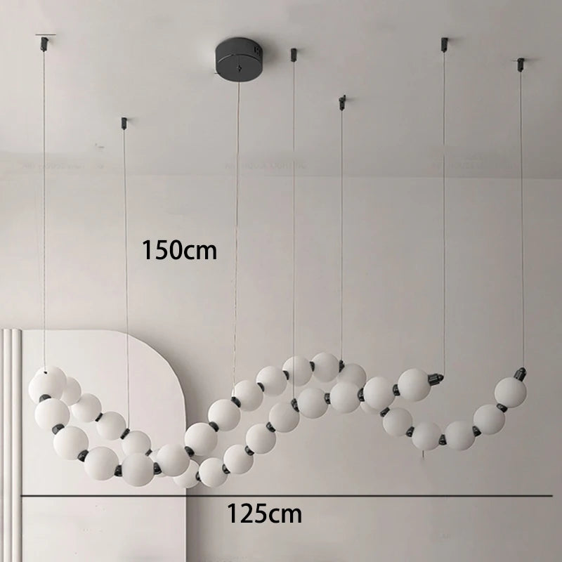 Silver linear chandelier at 78.7 in length with a 59.1 in drop