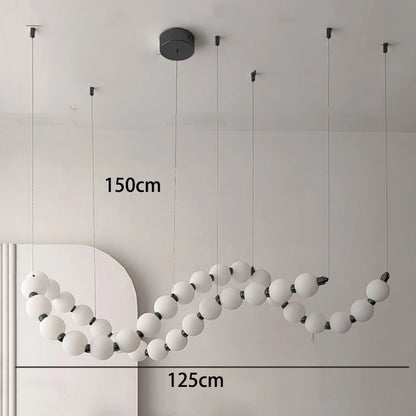 Silver linear chandelier at 78.7 in length with a 59.1 in drop