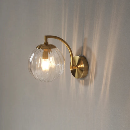 glass wall sconce, front view on white background