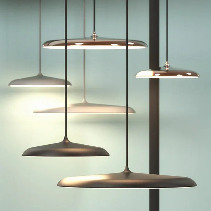 Black aluminium dome chandelier at 40 centimetres diameter with LED included
