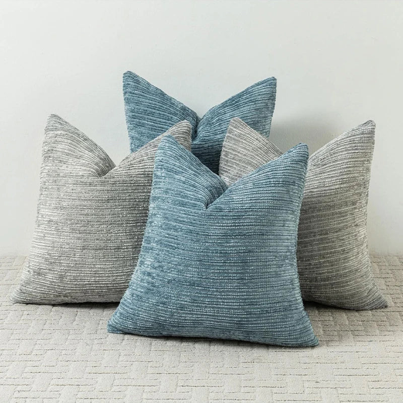 Striped Chenille Throw Pillow Cover