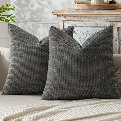 Farmhouse Chenille Throw Pillow Cover
