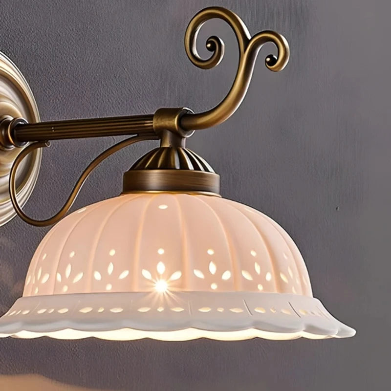 European Brass Art Deco Wall Sconce