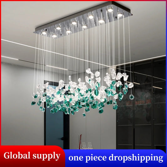 Green Stone Glass Chandelier