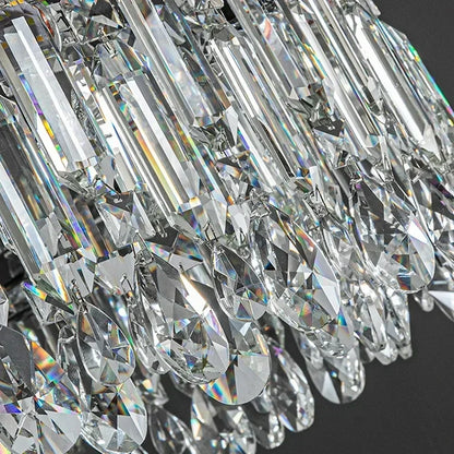 Gold crystal ring chandelier, 19.7 inch circle, with warm white LED light