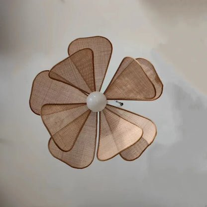 Woven Rattan Petal Chandelier