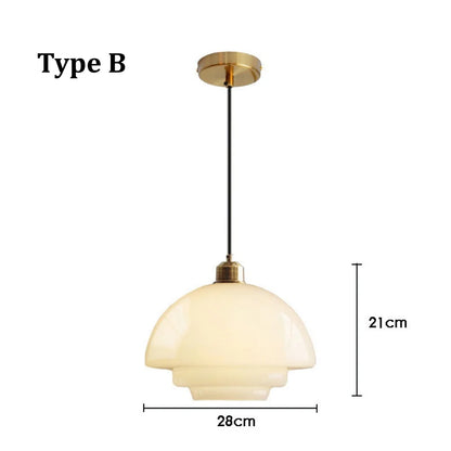 Cream Glass Art Pendant Light